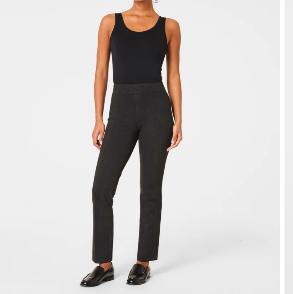 Spanx charcoal gray straight slim pants xs regular